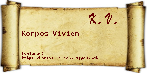 Korpos Vivien névjegykártya